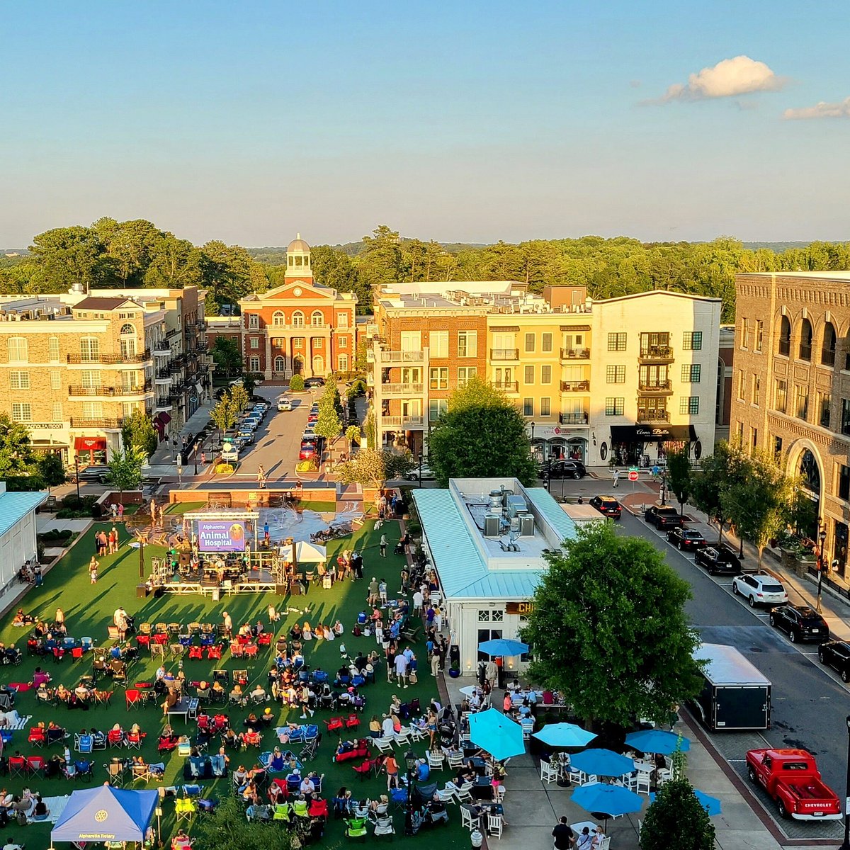 Downtown Alpharetta walkable luxury homes and streetscape